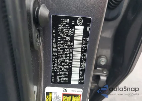 2020 Toyota Camry Se z USA, uszkodzony, nr VIN 4T1G11AK6LU342353